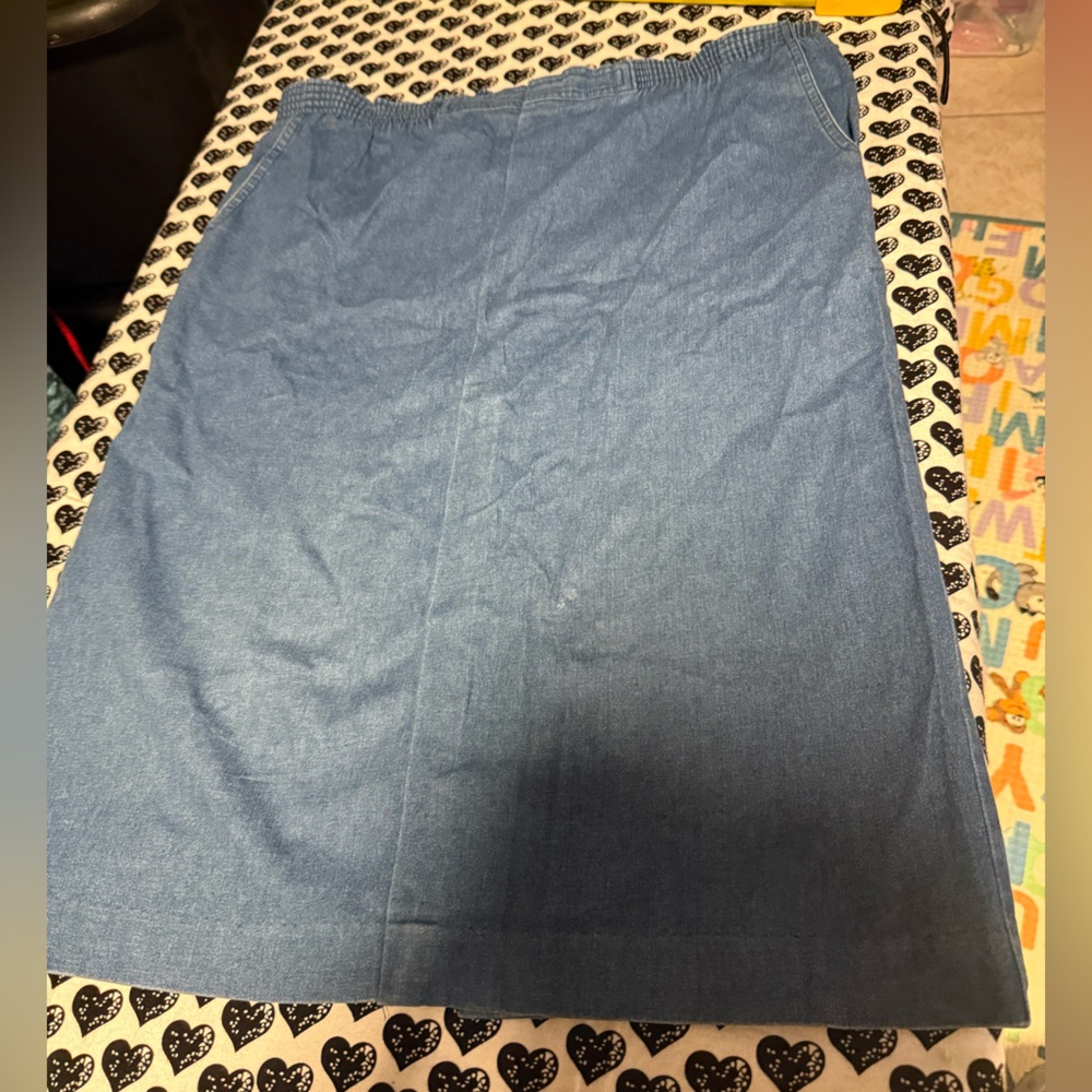 Alfred dunner Blue Denim Skirt size 14 - Picture 4 of 12